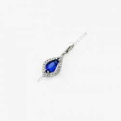 Sapphire and Diamond Tear Drop Pendant
